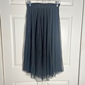 Stradivarius Skirt Women Small Black Tulle Polka Dot Whimsigoth Fairy Grunge